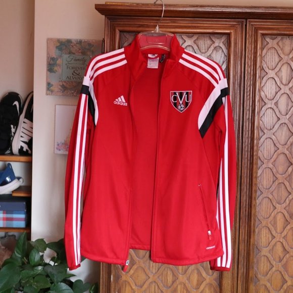 Adidas 3 Stripes Soccer Tiro Track Jacket CVU Red/White 3-stripes - Size S - Picture 3 of 16